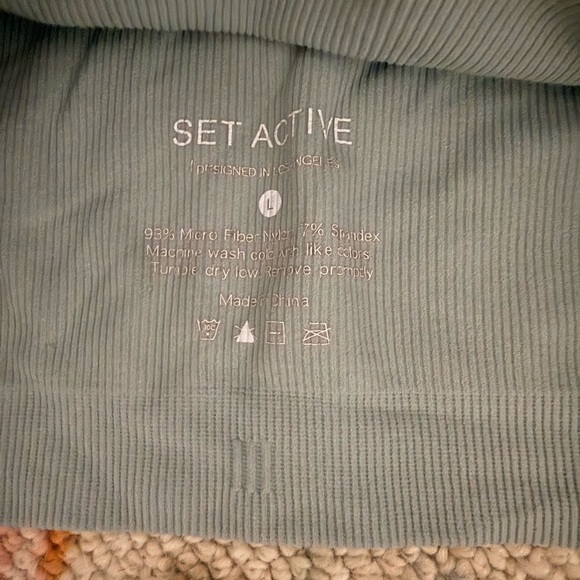 One-Shoulder Ribbed Set Active bra in Light Blue - Picture 2 of 2